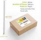 500 Count 6 INCH White Paper Lollipop Sticks,Cake Pop Sticks,Sucker Sticks for Cookies,Rainbow Candy,Chocolate,Cake Topper(Dia 4mm)