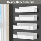 HuggieGems 4 Pack Magnetic Spice Rack Organizer for Refrigerator and Oven, White Fridge Organizers and Storage for Kitchen