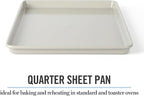 Martha Stewart Gallen 13 x 9 Inch Nonstick Carbon Steel Cookie Sheet – Cool Grey, Durable Bakeware for Even Baking and Easy Cleanup