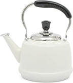 Martha Stewart Kingstree Large 2 Qt Heavy Gauge Stainless Steel Tea Kettle - Linen White Exterior