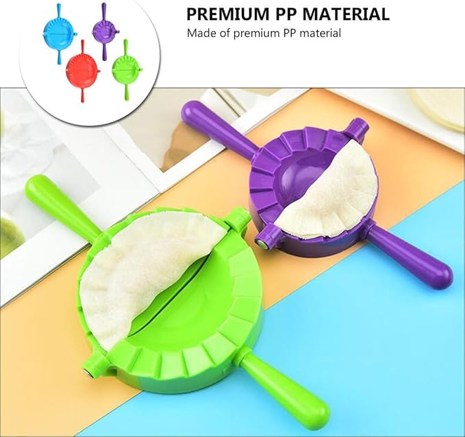 DOITOOL 4pcs Dumpling Maker Set Plastic Pp Dumpling Press Cutters with Large, Medium, Small, Mini Molds for Manual Dough Sealing and Kitchen Cooking Tools Random Color