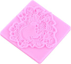 Mujiang Flower Garland Fondant Molds Floral Wreath Silicone Mold Heart Photo Frame Mold for Cake Decoration Cupcake Topper Candy Polymer Clay Gum Paste Set of 4