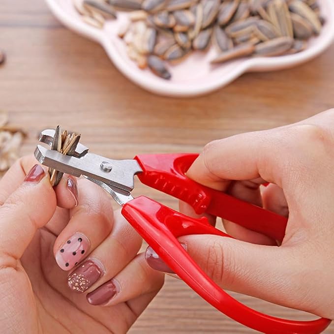 Red Melon Seed Cracker Plier, Sunflower Seeds Plier Opener - Seed Cracker Sheller Opener Peeling Pliers for Melon Seeds, Small Nuts, Specialty Tools and Gadgets Kitchen Utensils and Gadgets
