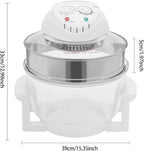 17L Glass Turbo Air Fryer, 1200W-1400W Electric Oven, Automatic Power Off/Knob Control, 360° Viewable Airy Fryer 110V for Home Kitchens Restaurants Family Gatherings