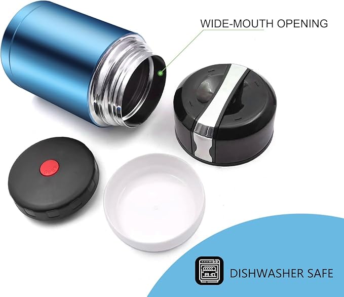 28oz Soup Thermos, Stainless Steel Thermos for Hot Food, Wide Mouth Food Thermos Jar, Insulated Lunch Container Leak Proof Vacuum Thermal Flask (blue)