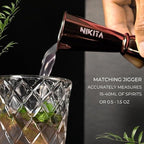 Nikita Cocktail Shaker, 5-Piece Martini Shaker & Bartender Kit with Bar Accessories Strainer, Jigger, Spoon & Muddler, Rose Gold 16oz Drink Mixer with Bartender Accessories