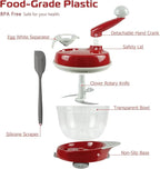 Manual Food Processor,Hand Powered Crank Food Processor Chopper,Food Vegetable Onions Chopper Processor Blender Mixer,for Vegetables Meat Fruits Onions