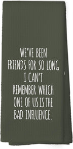 Funny Sarcastic Friend Gifts Green Kitchen Towels, Humorous Friendship Gifts Hand Towels for Bathroom, Long Distance Friendship Gifts Decorative Tea Towels Dish Towels,BFF Gifts, 16x24 Inch