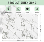 Faux Leather Placemats Set of 6,Heat Resistant Placemats for Dining Table, Easy Clean Non-Slip Place Mats, Waterproof Stain Resistant Wipeable Washable PU Table Mats, (Marble)