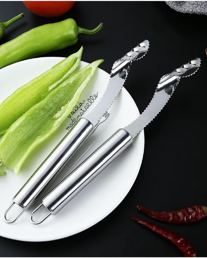Yiasangly Fruit and Vegetable Corer Tool, Multi-Function Stainless Corer and Pitter Remover Set for Apple, Pear, Cherry, Jujube, Red Dates, Berry, Chili, Jalapeno Pepper, Tomato, potato - 6 Pieces
