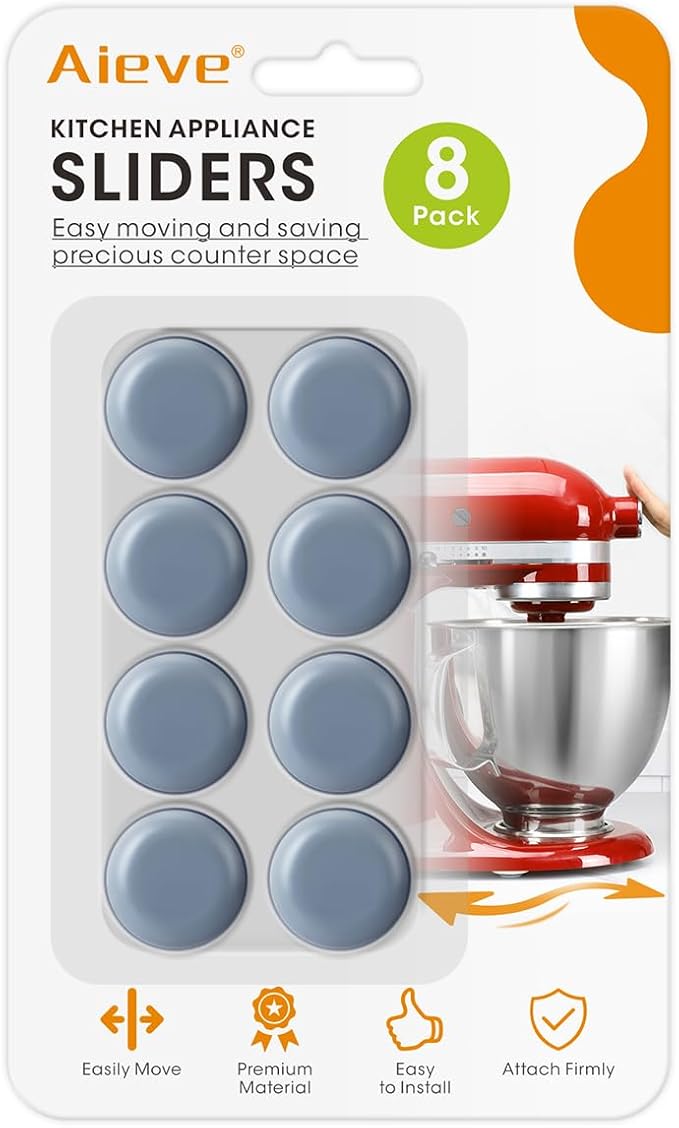 Aieve Appliance Sliders, 8 Pcs Small Appliance Slider for Countertop, Self Adhesive Caster Wheels Rollers, Coffee Bar Accessories Kitchen Gadgets Home Must Have for Mixer Coffee Maker Air Fryer
