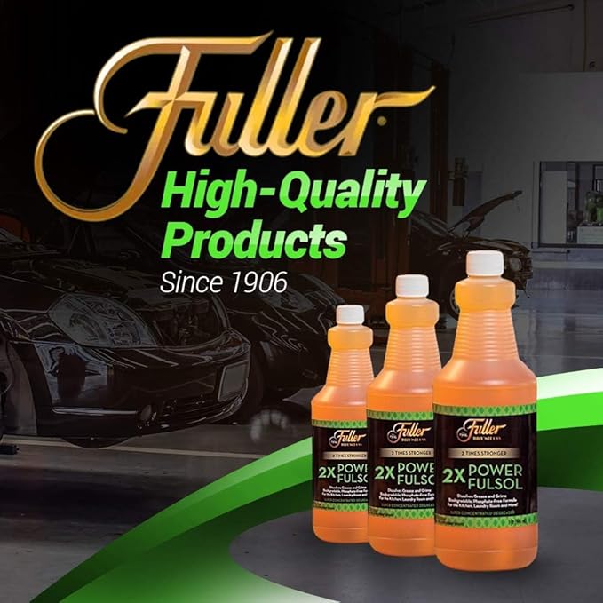 Fuller Brush 2X Power Fulsol Degreaser - Powerful Multi-Surface Degreaser Concentrate - All Purpose Oil, Grease & Grime Cleaner For Bike, Automotive, Grill, Bathroom & Kitchen