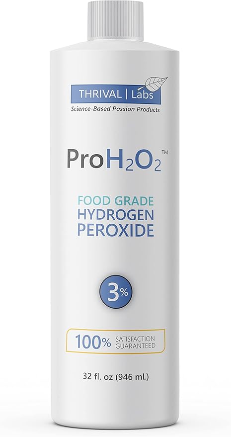 ProH2O2 3% Food Grade Hydrogen Peroxide – Natural Cleaner & Disinfectant – Suitable for Household Use – Ideal for Cleaning, Sanitizing & Gargle – 32 fl oz (Refill)