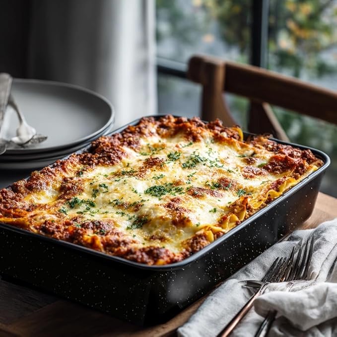 3-Piece Enamel Roasting Pan and Baking Pan Set Bundle