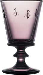 La Rochere Napoleon Bee Aubergine Stemmed Wine Glasses Set of 6 – Vintage French Glassware with Stable Base – Elegant, Durable Glasses for Confident Hosting and European-Style Tables (8 oz)