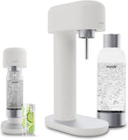Mysoda Ruby 2 Carbonated Water Machine - Silent and Long-Lasting Aluminium Soda Maker with 1L Water Bottle - Without CO2 Cylinder - White