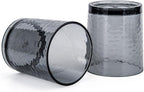KX-WARE 14-ounce and 20-ounce Acrylic Glasses Plastic Tumbler, set of 8 Smoky Grey - Hammered Style, Dishwasher Safe, BPA Free