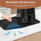 Silicone Mats for Kitchen Countertop, 24x16 inch Heat Resistant Mats for Air Fryer, Non-Slip Counter Protector Pad for Ninja, COSORI, Cuisinart, Coffee Maker, Toaster, Oven – Dishwasher Safe, Black