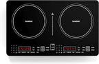 Nuwave PIC Double Portable Induction Cooktop, 900W/1500W/1800W Options, Two 8” Heating Zones, 106 Precise Temperatures from 50°F–575°F in 5°F Increments, Shatter-Resistant Ceramic Glass