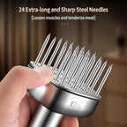 316 Stainless Steel Meat Tenderizer Tool, 24 Sharp Needles, BOMANSI BOMS Steak Tenderizer, Tenderizing Steak, Beef, Chicken, Pork, Barbecue, Marinating, Chicken Tenderizer with free cleaning brush