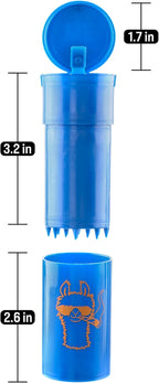EZSPLITZ Cap & Crusher - 2-in-1 Herb Grinder with Extra Large Storage - Pop Art Edition (Blue)