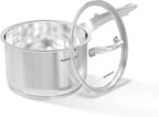 SUNHOUSE – 3 Quarts Stainless Steel Sauce Pan with Lid - PFOA-Free, Stainless Steel Sauce Pan, Advanced Impact Bonding Induction Base, Stay-Cool Handle, Compatible with All Cooktops