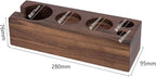 Walnut Wood Coffee Filter Holder, Espresso Tamper Mat Stand, Coffee Maker Support Base Rack, Barista Accessories(Black)