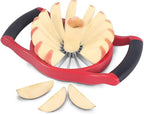 Newness 5.12 Inch Extra Large Apple Slicer, 16-Slices Heavy Duty Apple Cutter, Durable Apple Corer, Stainless Steel Apple Slicer and Corer - for Apple, Potato, Onion and More, Red