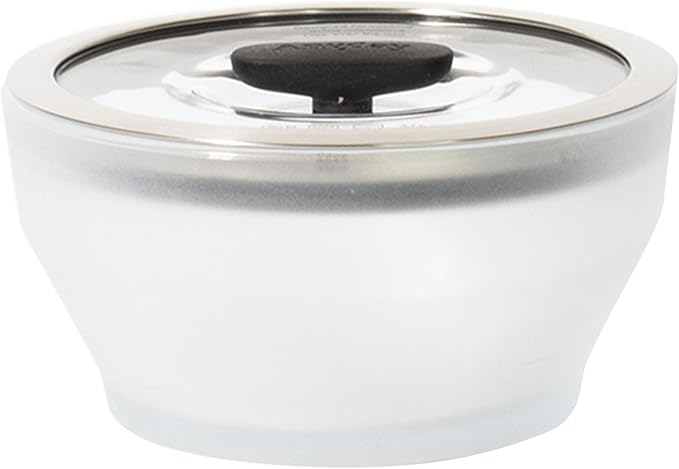Anyday 4-Cup Microwave Cookware & Glass Container with Glass Lid, Plastic-Free Deep Food Storage | Stackable Airtight Steamer with Vented Lid for Microwave-Safe Reheating, Steaming Vegetables & Rice