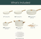 CAROTE 16pcs Ceramic Cookware Sets, Pots and Pans Set Non Stick, Healthy Cookware Set, Induction Kitchen Pots and Pans, PFAS/PFOA Free