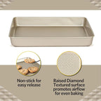 Glad Baking Pan Nonstick - Oblong Metal Dish for Cake and Lasagna - Heavy Duty Carbon Steel Bakeware, Medium