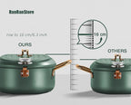 Deep Fryer Pot, 4.3L/11 Inch Japanese Tempura Frying Pot with Fahrenheit Thermometer, Nonstick Carbon Steel Oil Fryer, for Tempura/Frech/Fish/Chicken Fries, Easy Clean, Green