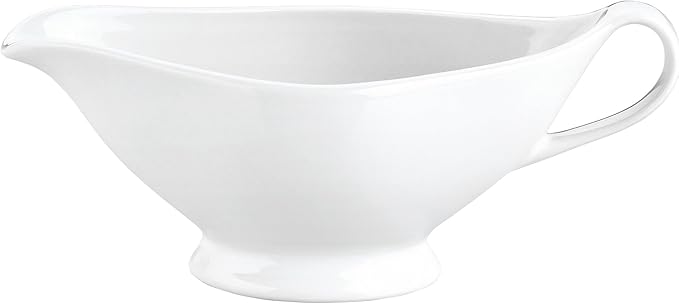 Pillivuyt 10-Ounce Porcelain Footed Sauceboat with Handle