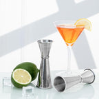 Jigger for Bartending, Briout Double Cocktail Jigger Japanese Premium 304 Food Grade Stainless Steel Jigger 2 OZ 1 OZ with Measurements Inside, Silver