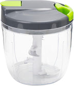Manual Food Processors & Chopper with Cover and Handle, Manual Onion Chopper Slicer Cutter, Vegetable Chopper, Suitable for Garlic Carrots Onions Peppers Fruits Mincing.（900ML）