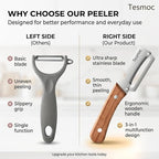 Multifunctional Fruit and Vegetable Peeler,Premium Stainless Steel Blade,Wooden Handle Hand Tool with Bottle Opener,Julienne Peeler for Potato,Cucumber,Orange,Pineapple,Veggie (1)
