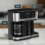 Pantrymade Dual Brew Coffee Maker | 12 Cup Glass Carafe & Single Serve K-Cup Combo | Programmable Touchscreen Coffee Machine for Ground Coffee or Pods | Auto Shut-Off, Black