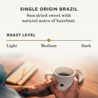 Peet's Coffee, Medium Roast Keurig K-Cup Pods - Single Origin Brazil 88 Count (4 Boxes of 22 Pods)