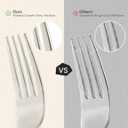 40-Piece Silverware Set for 8, 18/10 Stainless Steel Flatware Set, Heavy Duty Mirror Polished Cutlery Set, Dishwasher Safe Kitchen Utensils for Home Restaurant, Wedding Gift - HIKAA