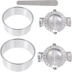 Dumpling Maker Set Stainless Steel Dumpling Making Mold Cutter with Filling Spoon and Scraper 5pcs Kitchen Gadget Set for Home Cooking