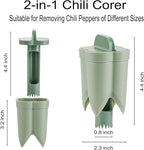 Pepper Seed Corer Remover, Upgrade 2 in 1 Bell Pepper Cutter Quickly Cutting and Deseeding Bell Pepper Corer Tool for Vegetables Kitchen Gadget