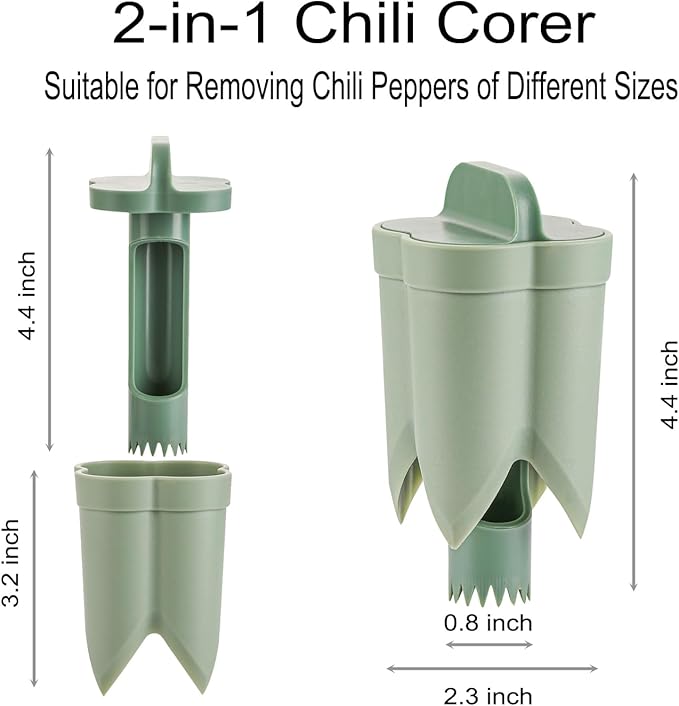 Pepper Seed Corer Remover, Upgrade 2 in 1 Bell Pepper Cutter Quickly Cutting and Deseeding Bell Pepper Corer Tool for Vegetables Kitchen Gadget