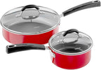 Cuisinart 54C-11R 11-Piece Ceramica XT Nonstick Cookware Set, Red/Stainless Steel