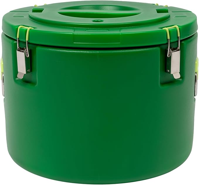 Eapmic 31.7Qt Insulated Food Container, Stainless Steel Container, 30L Commercial Soup Carrier 24 Hours Heat Preservation for Hot and Cold Food Storage Restaurant Canteen Home Lunch Use (Green, 30L)