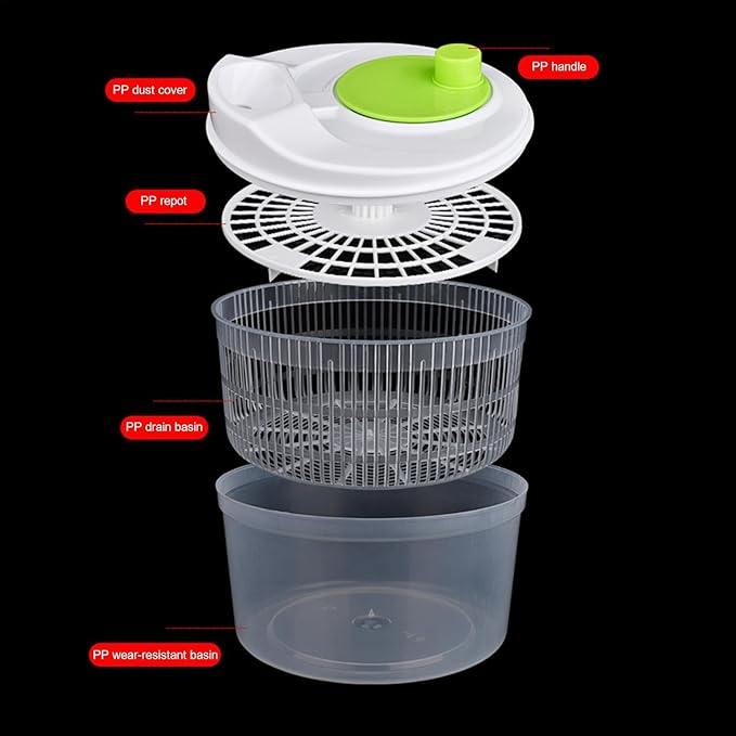 Small Lettuce Spinner - Salad Bowl Spinner, Salad Dryer for Washing Spinner, Small Salad Spinner for Draining Greens, Fruits, and Vegetables