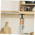 SUPVOX 3pcs Rotating Hanging Utensil Hooks Kitchen Utensil Holder Nail-Free Under Cabinet Storage Rack Black for Kitchen Organization