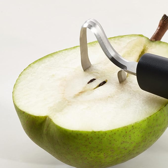 triangle Fruit and Vegetable Corer - Ultra-Sharp Stainless Steel with Two Cutting Widths - Removes Cores & Seeds - Dishwasher Safe