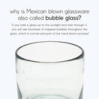 Clear Blown 9 oz Juice Glasses (set of 6) Mexican Handmade Glassware, Recycled Glass, Lead-free, Toxin-Free (Juice)