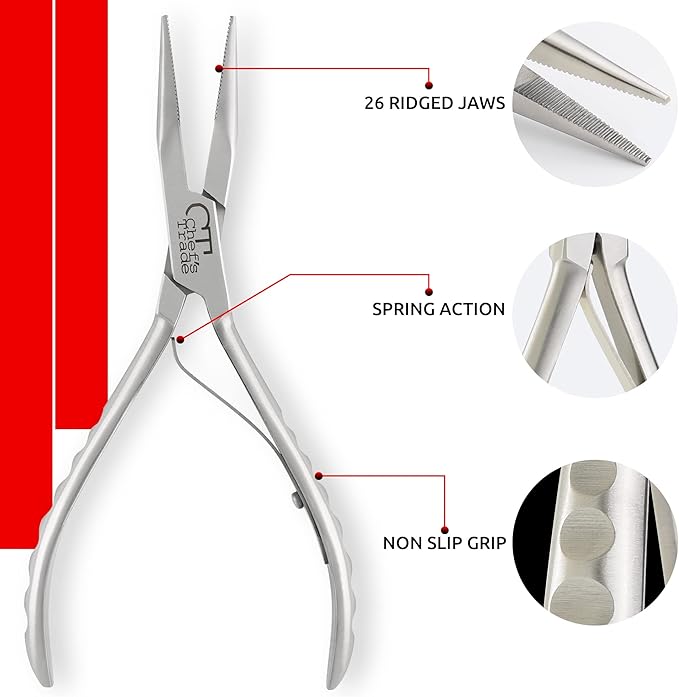 Fish Bone Pliers/Tweezers Stainless Steel Washable (Silver)