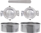 FUOYLOO Dumpling Maker Set Stainless Steel Dumpling Seal Tools with Stuffing Spoon and Cutter 5pcs Kitchen Gadget Set for Home Cooking
